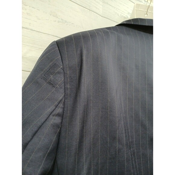 Chaps Ralph Lauren Navy Blue Cashmere Wool Blazer Jacket Mens Size 42S Flaw* - Picture 4 of 12